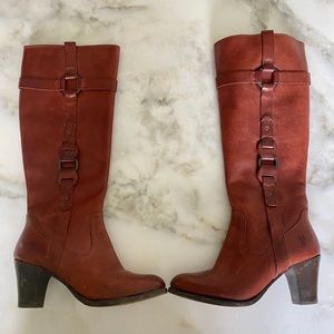 Frye Fiona Leather Loop Boot Size 7